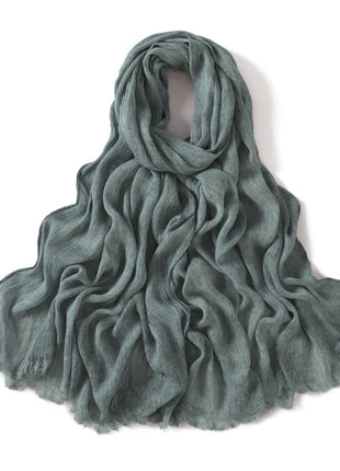 New Arrival Crinkle Rayon Hijab for Women Muslim Scarf Shawls Tie-dye Headscarf Wraps Plain Modal Cotton Islamic Turban Ramanda