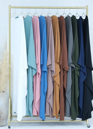 Ramadan Eid Soft Crepe Khimar Batwing Abaya Dubai Islam Muslim Modest African Dresses For Women Kaftan Kebaya Robe Femme Musulma
