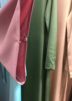 Fashion Sliky Djellaba Muslim Dress Dubai Full Length Flare Sleeved Soft Abaya Dubai Turkey Muslim Islam Robe WY921