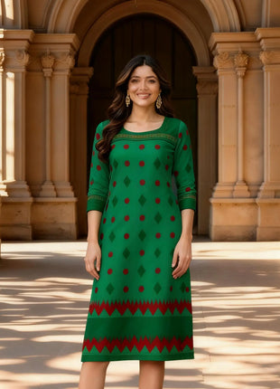 Muslim Peacock Kurtta Women Casual Fashion Dress National style Straight Tube Casual Ethnic Abito Donna Musulmana Turkish Abaya