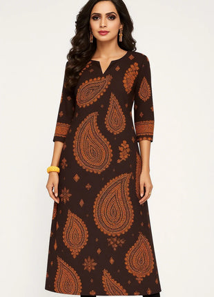 Dress Kurt Women's Fashionable And Elegant Long Sleeved Straight Tube Casual Round Neck Color Pattern Abaya Luxury