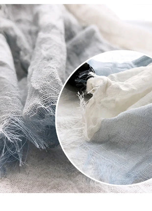 Thin Scarf Shawl New Cotton and Linen Women's Solid Color Sunscreen Muslim Headband Israel Saudi Arabia Japanese South Korea