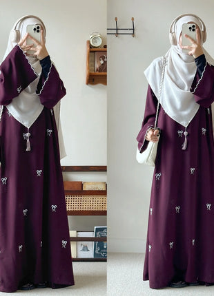 Luxury Dubai Butterfly Embroidery Abaya Muslim Women Modest Dress Islamic Femme Vacation Outfit 2025 Fashion Turkey Kaftan Robe