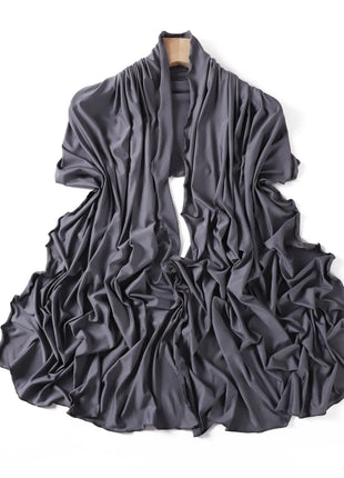 Luxury Wavy Edge Jersey Hijab for Women Solid Color Milk Silk Scarf Headscarf Autumn Shawl Stretchy Chiffon Scarf Ramanda
