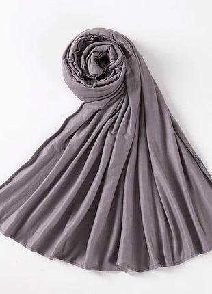 Muslim Plain Cotton Jersey Hijab Scarf Solid Color With Good Stitch Stretchy Soft Turban Head Wraps Shawl Foulard Femme