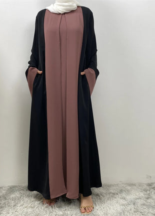 Ramadan Eid Muslim Abaya Dubai Luxury Splicing Fake Two Pieces Abayas For Women Kaftan Modest Dress Islam Caftan Marocain Femme