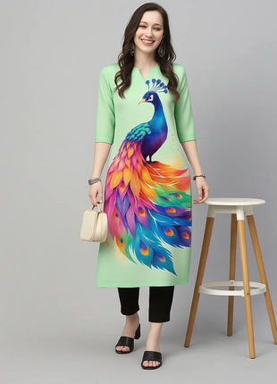 Muslim Kurt Casual Fashion Dress Long Sleeved Straight Tube Casual Ethnic Peacock Abaya Women Muslim Dress Peacock Sleeve Abaya