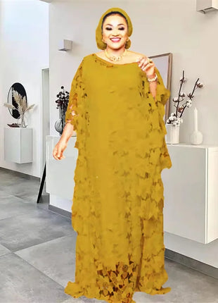Velvet African Dresses for Women Evening Party Dress Dashiki Africa Clothing Long Robe Dubai Moroccan Flare Sleeve Nigeria Gown
