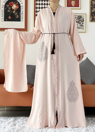 2024 Summer Women Elegant Dresses Dubai Party Outfits Long Sleeve Chiffon Dashiki Muslim Women Robe Open African Abaya Clothing