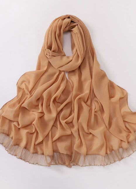 Muslim Lace Chiffon Scarf Hijabs for Women Luxury Ramadan Headscarf Shawl Solid Full Cover Headband Female Jersey Head Wraps