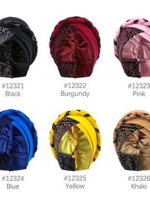 Head Scarf for Muslim Women Turban Cap Ladies Islamic Print Bonnet Hat Braid Headband Turbante Mujer Beanies Hats