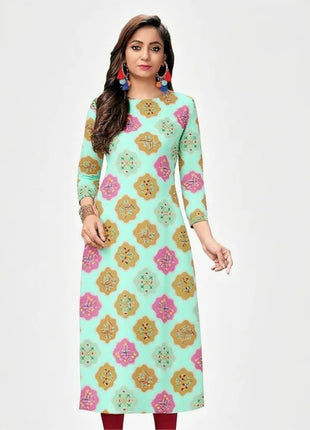 Dress Kurt Women's Fashionable And Elegant Straight Tube Casual Round Neck Colorful Floral Pattern Kimono Femmes Musulmane