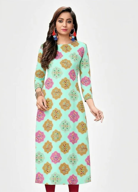 Dress Kurt Women's Fashionable And Elegant Straight Tube Casual Round Neck Colorful Floral Pattern Kimono Femmes Musulmane