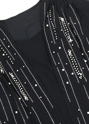 Women Long Loose Maxi Dress Muslim Dubai Women's Clothing Hot Diamond Belt Robe Dinner Dress