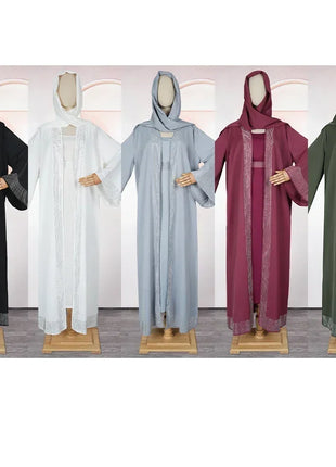 Muslim Modest Women Dress Jalabiya Eid Ramadan Arabic Long Robe Dubai Islam Morocco Kaftan Abayas Cardigan Dresses Outfits