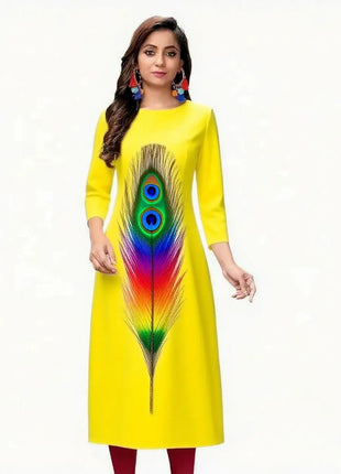 Muslim Women Kurtta Casual Dress National Style Straight Casual Ethnic Peacock Mandarin Design Turkish Abaya Slit hem