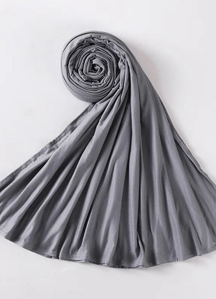 Muslim Plain Cotton Jersey Hijab Scarf Solid Color With Good Stitch Stretchy Soft Turban Head Wraps Shawl Foulard Femme
