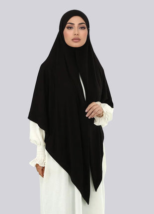 145*145cm Large Size Jersey Modal Square Scarf Stretchy Muslim Instant Hijab Layer Khimar Eid Islamic Women Prayer Headscarf