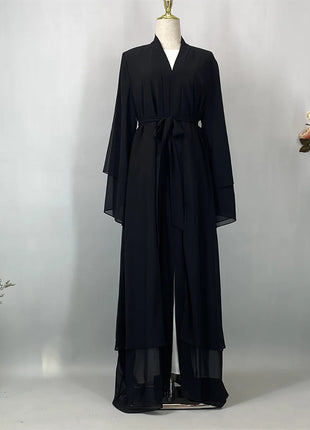 Ramadan Kebaya Chiffon Open Abaya For Women Muslim Dress Kaftan Islam Clothing Caftan Marocain Femme Modest Robe Dubai Kimono