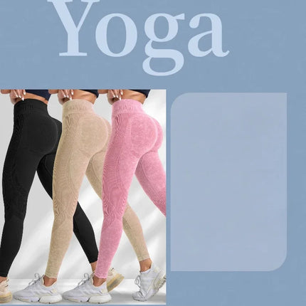 Women Seamless Gym High Waist Yoga Pants Hip Lifting Outdoor Sports Tight Waist Letter Sand Washed Pants Exercise Yoga Leggings