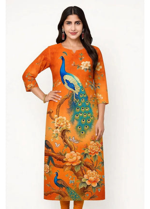 Muslim Kurt Women's Fashionable And Comfortable Dress With Peacock Straight Tube And A Variety Of Vacation Styles