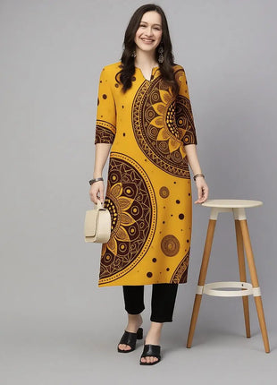 National style Women's Kurtta Casual Fashion Dress Long Sleeved Straight Tube Casual Ethnic Flower Muslim Kaftan Dresses Morocco