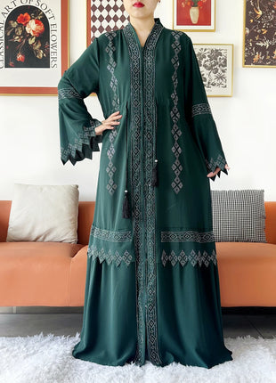 Laxury Design New Women Elegant Dress Chiffon Open Abaya Muslim Women Dress Islamic Clothing Cardigan Abaya Women Muslim Dress