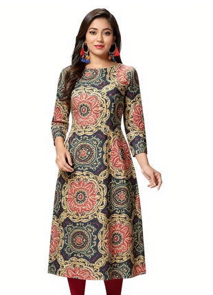 National style Muslim Women's Casual Fashionable And Comfortable Kurtta Dress Slit hem Abito Donna Musulmana Girls Prayer Dress