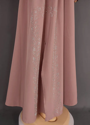 Abaya Dubai Turkey Women Kimono Rhinestones Robe Modest Islamic Cardigan Arab Femme Kaftan Morocco Maxi Eid Muslim Luxury Dress