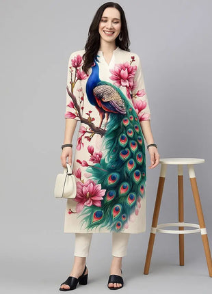 Peacock Women's Kurt Casual Fashion Dress Long Sleeved Straight Tube Casual Ethnic Flower Muslim Kaftan Dresses Womens Morocco