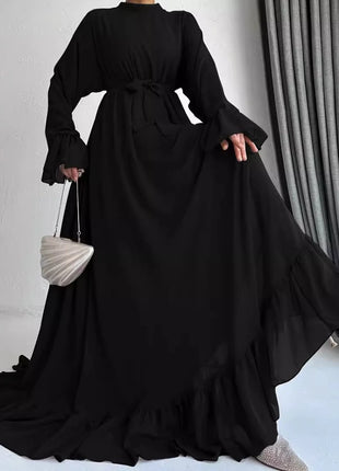 Eid Muslim Dress Women Abaya Jalabiya Sashes Ramadan Morocco Dubai Abayas Modest Arab Long Robe Kaftan Islam Party Vestidos 2024