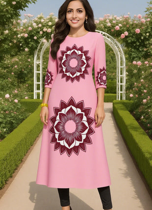 Muslim Women's Fashionable Comfortable Kurtta Dress Slit Hem Straight Tube Casual Ethnic Abaya Women Dress Abaya Turkish Abaya