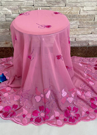 New Muslim Ramadan Scarf  Femme Musulman Foulard Hijabs For Woman African Islam Dubai Chiffon Sequins Embroidery Scarf Shawl