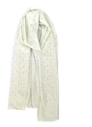 High Quality Rhinestone Chain Pearl Chiffon Long Scarf Hijabs Elegant Dubai Muslim Womens Party Wrapped Turban Shawls Headwear