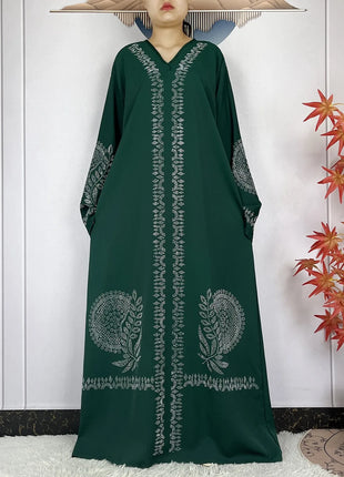 2024 Muslim Sets Women Party Dress Dubai Long Sleeve Diamonds Dashiki Islam Women Chiffon Comfort Fabric African Tradition Abaya