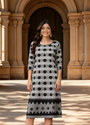 Muslim Kurtta Women's Casual Fashion Dress National style Straight Tube Casual Turkish Abaya Kaftan Moroccan Slit hem Robe