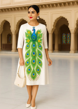 Muslim 2026 Women Kurt Casual Dress Slit hem Straight Casual Ethnic Turkish Abaya Mandarin Regular Size 3D Design Suitable