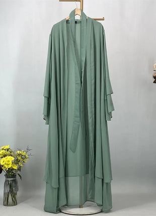 Ramadan Kebaya Chiffon Open Abaya For Women Muslim Dress Kaftan Islam Clothing Caftan Marocain Femme Modest Robe Dubai Kimono