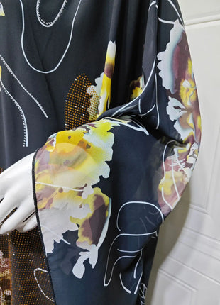 Muslim Dress for Women Chiffon Diamond Party Abaya Dresses Arab Long Robe Morocco Dubai Kaftan Vestidos Jalabiya Ramadan Eid