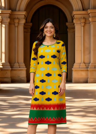 National style Muslim Women's Casual Fashionable Comfortable Kurtta Dress Slit hem Abito Donna Musulmana Girls Prayer Dress