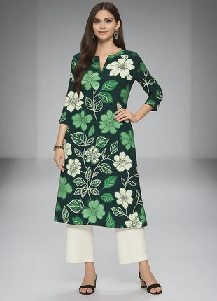 Muslim Women Kurt Casual Dress Long Sleeve Straight Casual Ethnic Flower Mandarin 3D Design Suitable Morocco Marokkaanse Kaftan