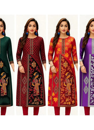 Dress Kurt Women's Fashionable And Elegant Straight Tube Casual Round Neck Pattern Noble Skirt Muslim Women Clothing