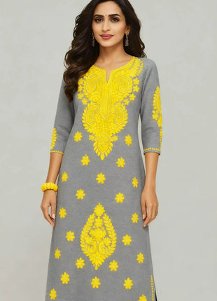 Muslim Women Kurtta Casual Dress National Style Straight Casual Ethnic Abito Donna Turkish Abaya Women Dress Abaya Slit hem