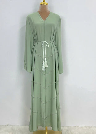 Eid Muslim Women Abaya Morocco Party Dress Abayas Elegant Prayer Diamond Long Sleeve Robe Dresses Ramadan Musulman Maxi Vestidos