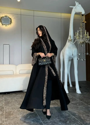 Eid Women Muslim Abaya Leopard Cardigan with Scarf Dress 2025 Vestidos Largos Caftan Robe Jalabiya Ramadan Morocco Dubai Kaftan
