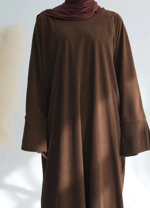 UAE Dubai Fashion Inspired Muslim Abaya Cuff Slits Feature Ideal for Ramadan Occasions and Middle East Autumn Winter Dressing