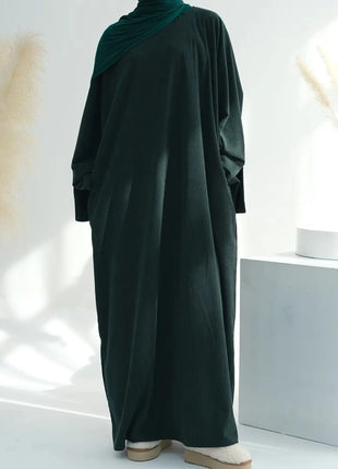 UAE Dubai Fashion Inspired Muslim Abaya Cuff Slits Feature Ideal for Ramadan Occasions and Middle East Autumn Winter Dressing