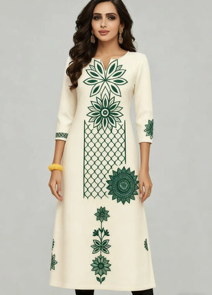 National style Women's Kurt Casual Fashion Dress Long Sleeved Straight Tube Casual Ethnic Flower Muslim Kaftan Dresses Morocco