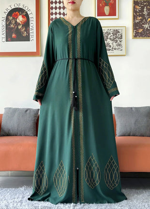 Elegant Women's Party Dress Chiffon Loose Open Zipper Abaya Muslim Islamic Clothing Cardigan Style for Special Occasions