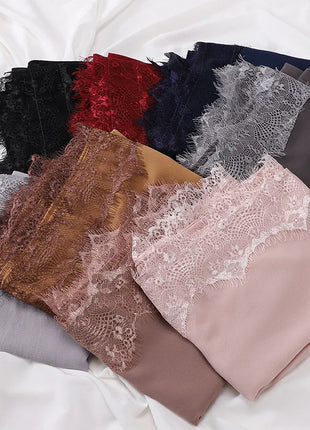 Chiffon Hijab Turban For Muslim Womens Headscarf Lace Shawls Scarf Headwraps Veil Islamic Headband Ramadan